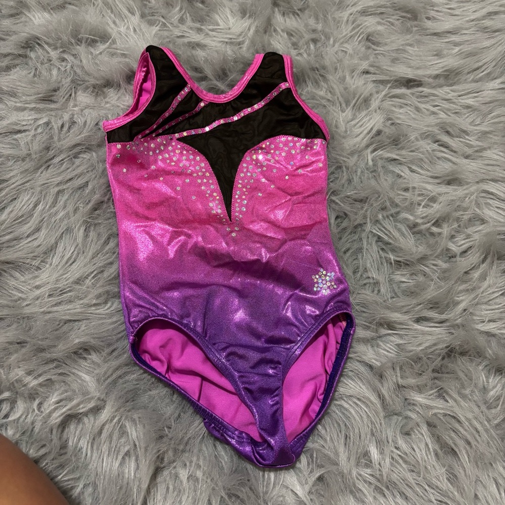 Pink and Purple Kids Gymnastics Leotard